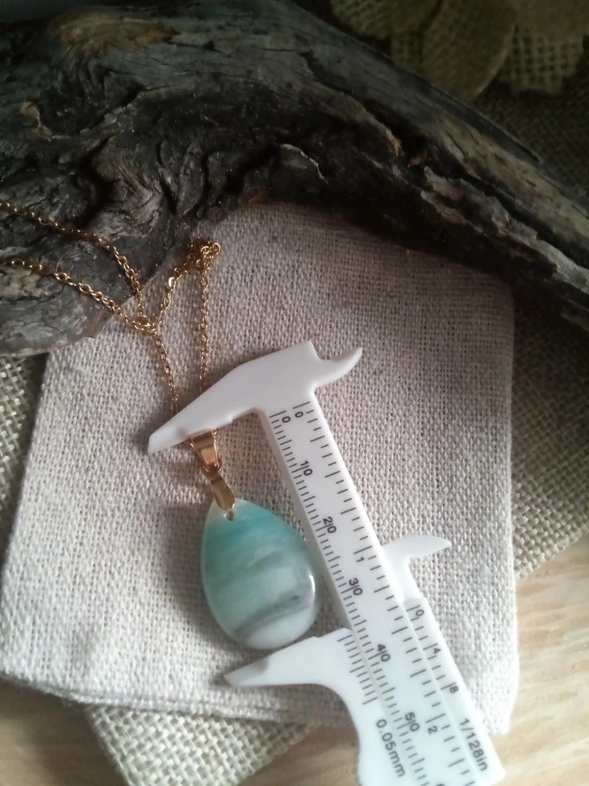 Collier pendentif en pierre d'amazonite naturelle – photo 2